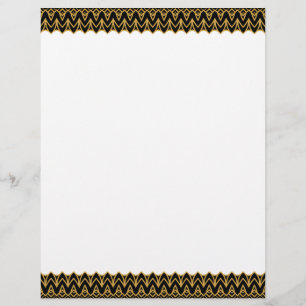 Art Deco Black and Gold Scalloped Borders Custom Letterhead
