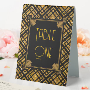 Art Deco Black and Gold Wedding Table Numbers