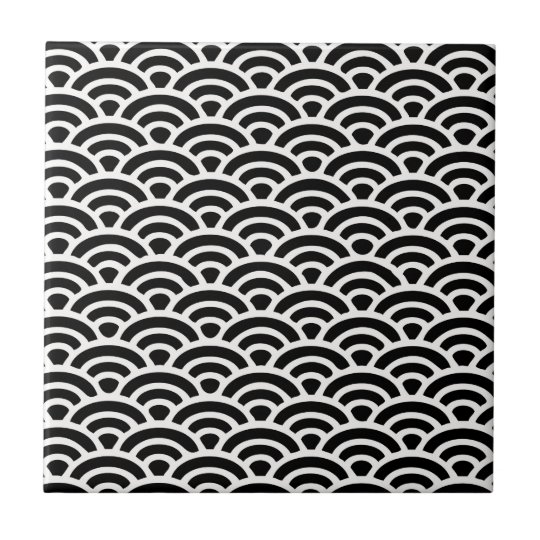 Art Deco Black and White Pattern Tile | Zazzle.co.uk