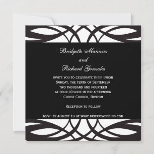 Art Deco Black and White Wedding Invitations