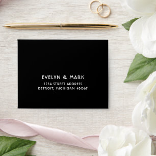 Art Deco Black and White Wedding RSVP Envelopes