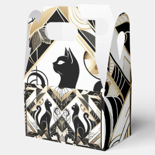 Art Deco Black Cats Favour Box