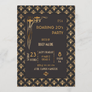 Art Deco Black & Gold 1920's Invitation