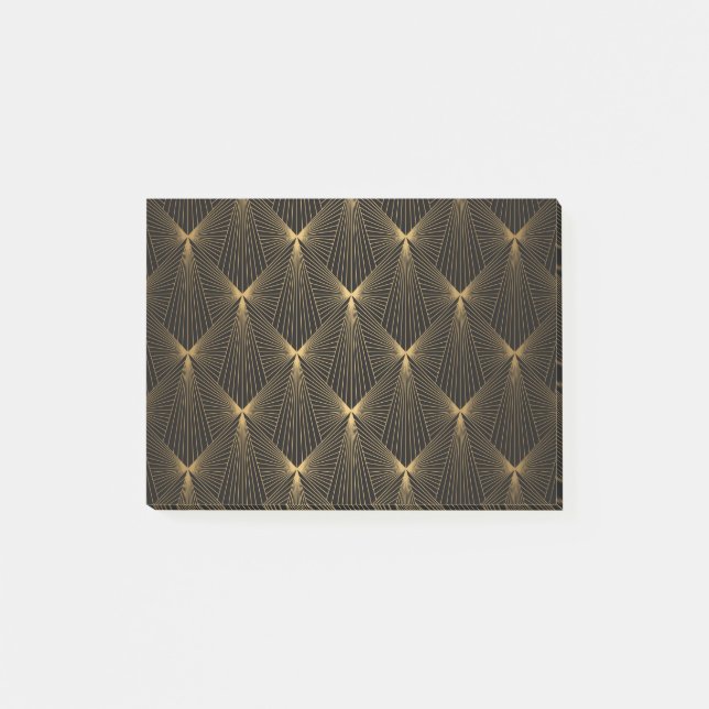 Art deco,black gold,chic,elegant,pattern,classy, post-it notes (Front)