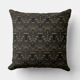 Art Deco Black Gold Cushion