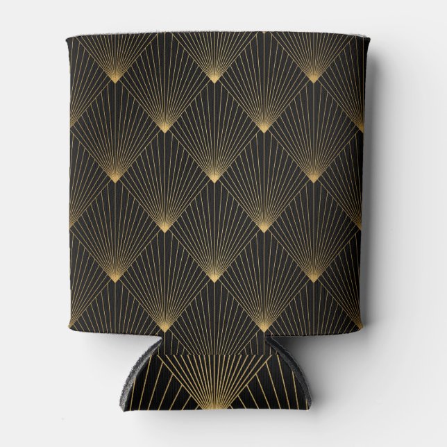 Art Deco: Black Gold Elegance. Can Cooler (Front)