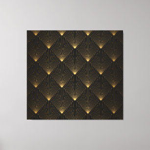 Art Deco: Black Gold Elegance. Canvas Print