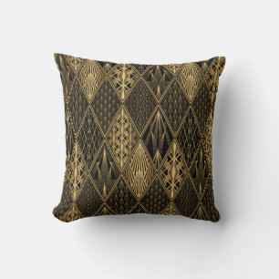 Art Deco Black Gold Elegance Cushion