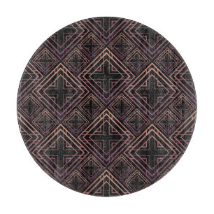 Art Deco Black-Gold Elegance Cutting Board