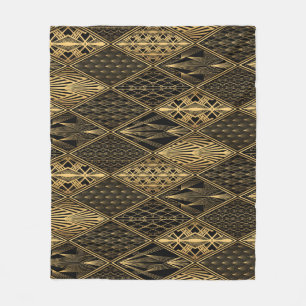 Art Deco Black Gold Elegance Fleece Blanket