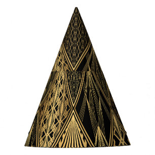 Art Deco Black Gold Elegance Party Hat