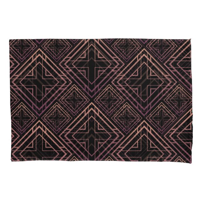 Art Deco Black-Gold Elegance Pillowcase (Front)