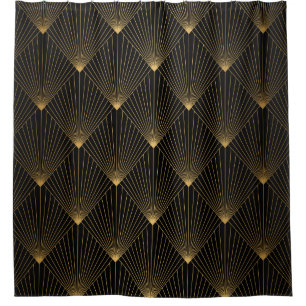 Art Deco: Black Gold Elegance. Shower Curtain