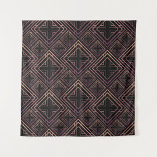 Art Deco Black-Gold Elegance Tapestry