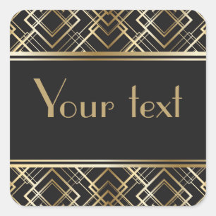 Art deco,black,gold,elegant,chic,monogram ready, c square sticker