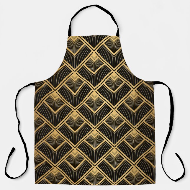 Art Deco Black Gold: Geometric Apron (Front)