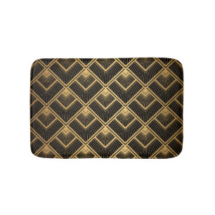 Art Deco Black Gold: Geometric Bath Mat