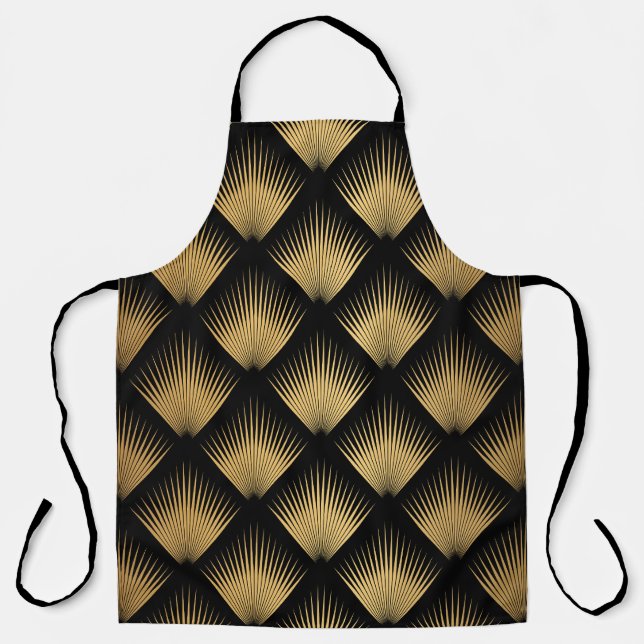 Art Deco, black gold pattern. Apron (Front)