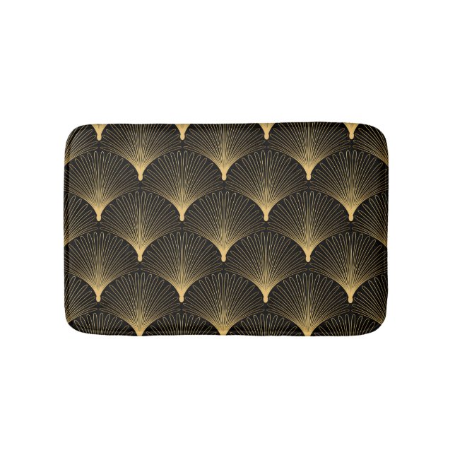 Art Deco: black gold pattern. Bath Mat (Front)