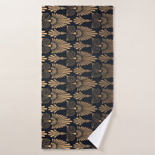 Art Deco Black Gold: Retro. Bath Towel