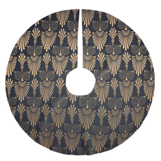 Art Deco Black Gold: Retro. Brushed Polyester Tree Skirt (Front)