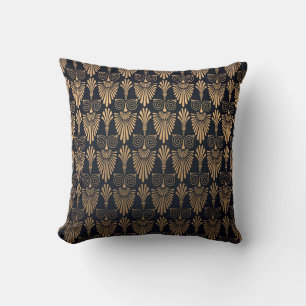 Art Deco Black Gold: Retro. Cushion