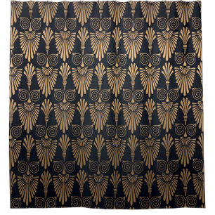 Art Deco Black Gold: Retro. Shower Curtain