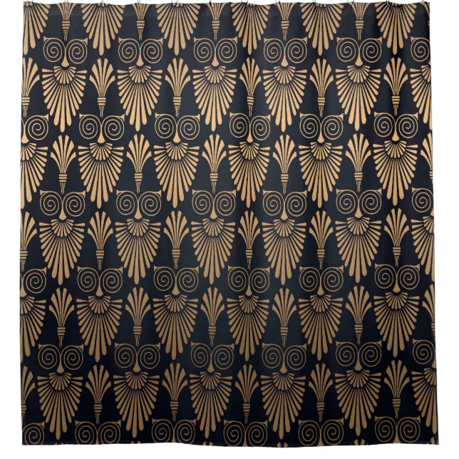 Art Deco Black Gold: Retro. Shower Curtain (Front)