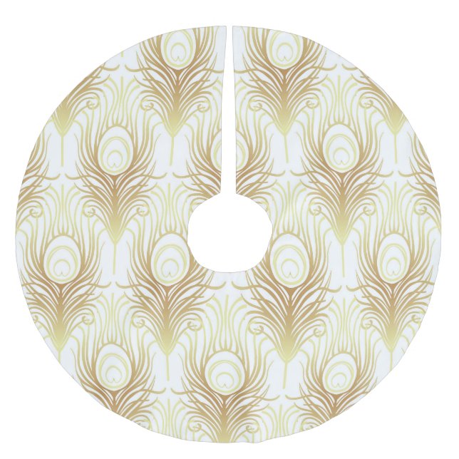 Art Deco Black Gold: Roaring 1920s Brushed Polyester Tree Skirt (Front)