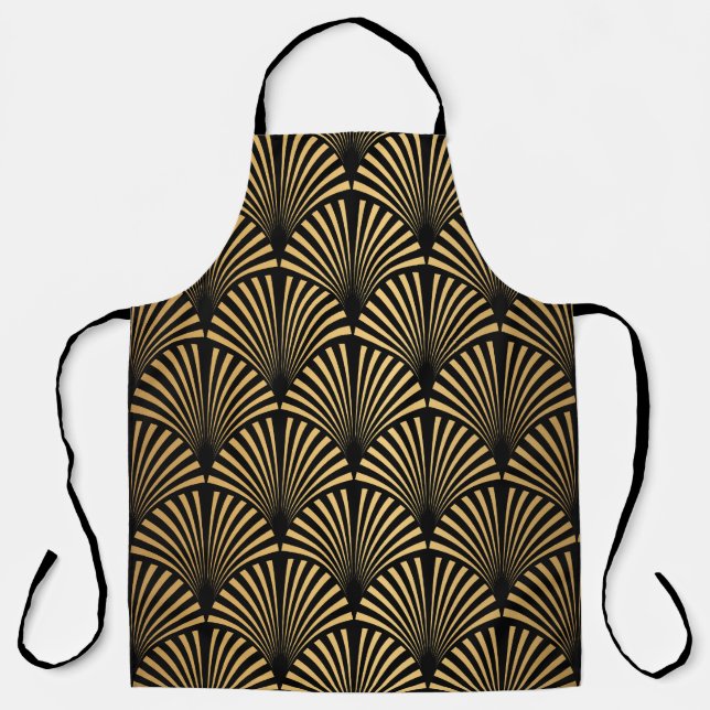Art Deco: Black Gold Scales. Apron (Front)