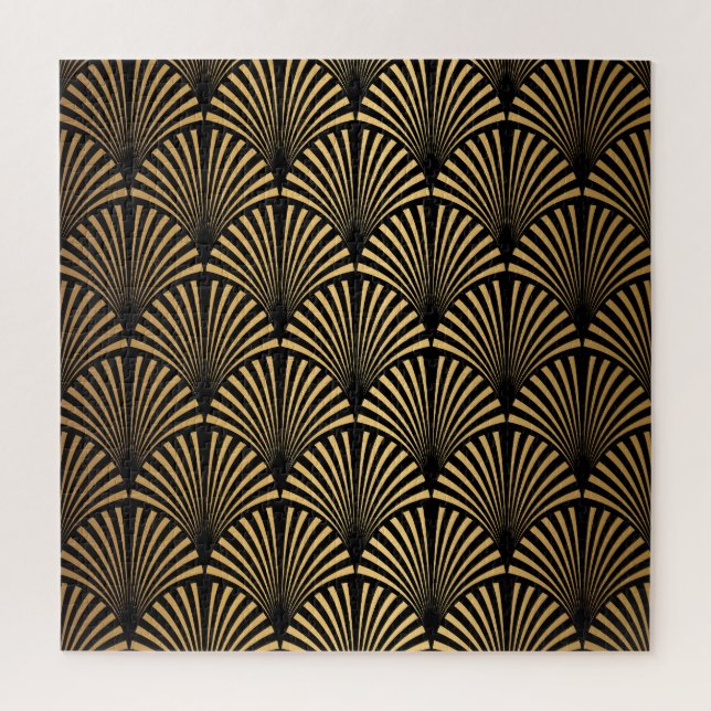 Art Deco: Black Gold Scales. Jigsaw Puzzle (Vertical)