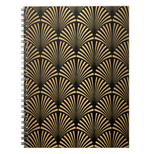 Art Deco: Black Gold Scales. Notebook