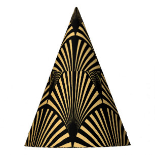 Art Deco: Black Gold Scales. Party Hat