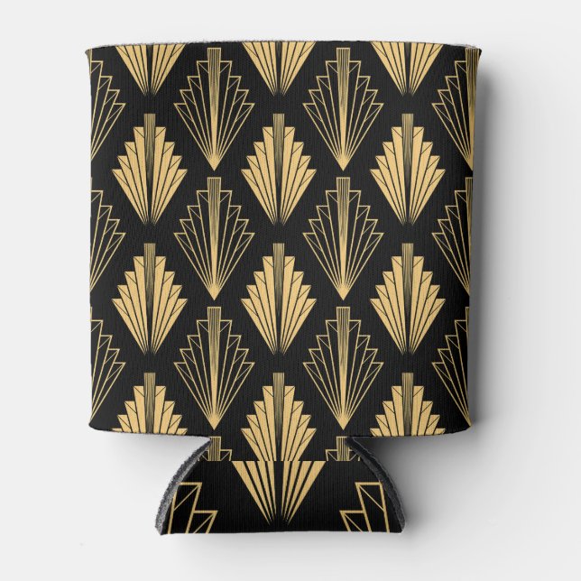 Art Deco Black Gold: Seamless Can Cooler (Front)