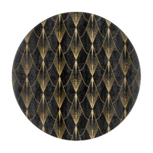 Art Deco: Black Gold Seamless Luxury Cutting Board
