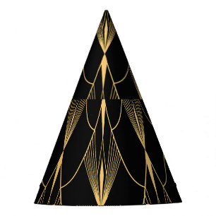 Art Deco: Black Gold Seamless Luxury Party Hat