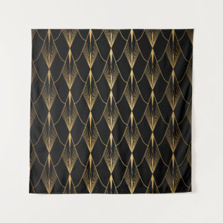 Art Deco: Black Gold Seamless Luxury Tapestry