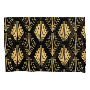 Art Deco Black Gold: Seamless Pillowcase
