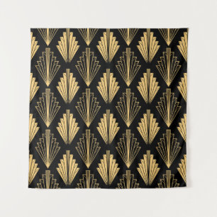 Art Deco Black Gold: Seamless Tapestry