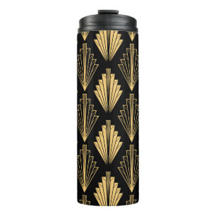 Art Deco Black Gold: Seamless Thermal Tumbler