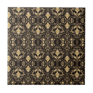 Art Deco Black Gold Tile