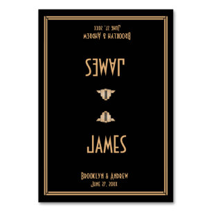Art Deco Black Great Gatsby Wedding Place Cards