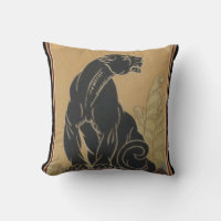 Art Deco "Black Panther" Throw Pillow
