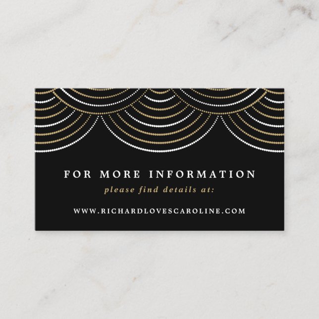 Art Deco Black String Light Website Enclosure Card (Front)