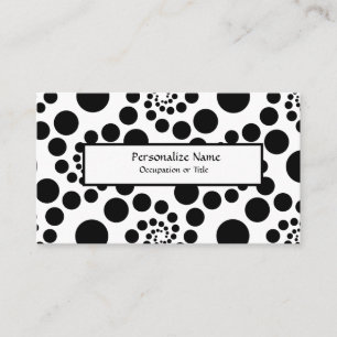 Art Deco Black Swirling Dots Modern & Trendy Business Card