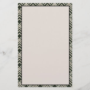 Art Deco Black Tan Stationery