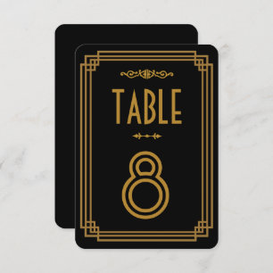 Art Deco Black Wedding Table Numbers