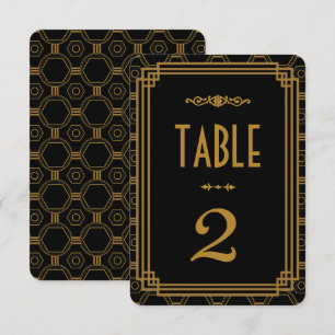Art Deco Black Wedding Table Numbers