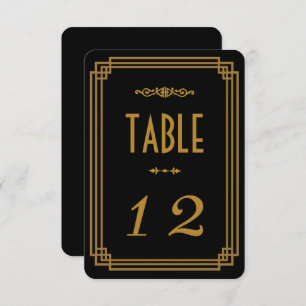 Art Deco Black Wedding Table Numbers