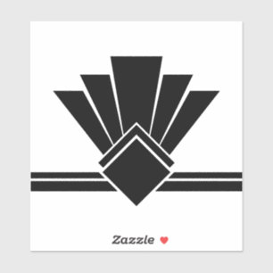 Art Deco Black White Fan Pell and Stick Tile